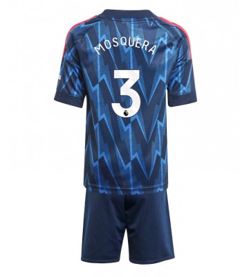 Arsenal Cristhian Mosquera #3 Segunda Equipación Niños 2025-26 Manga Corta (+ Pantalones cortos)